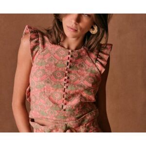 NWT Sezane Danie Blouse in Spring Jacquard Sz 46/US 14